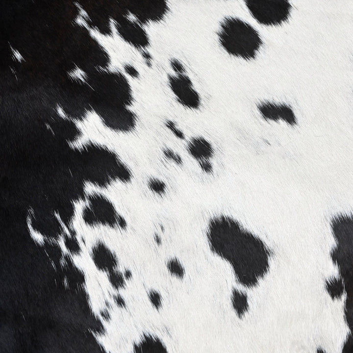 Black and White Panda Print Cowhide Rug 4x4 FT