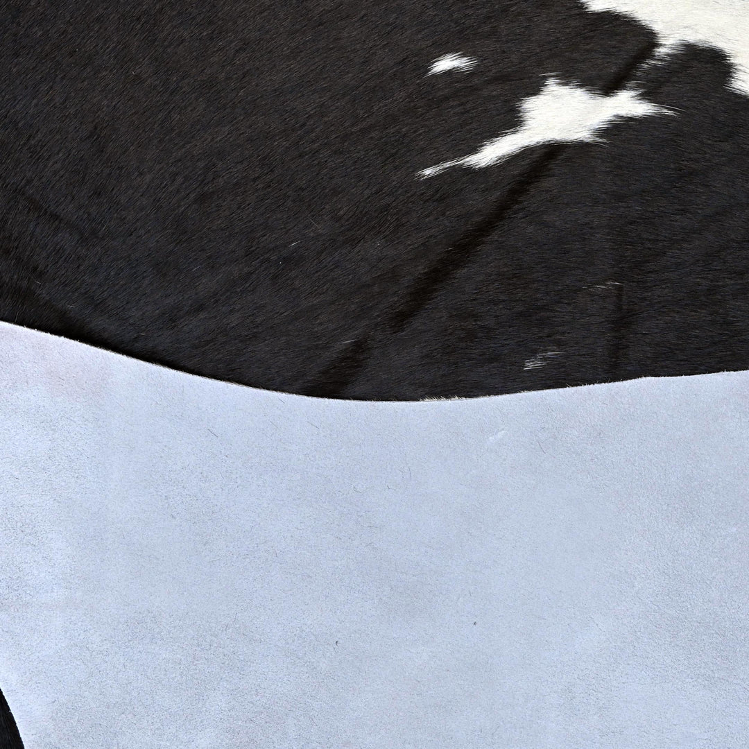 Black and White Panda Print Cowhide Rug 4x4 FT