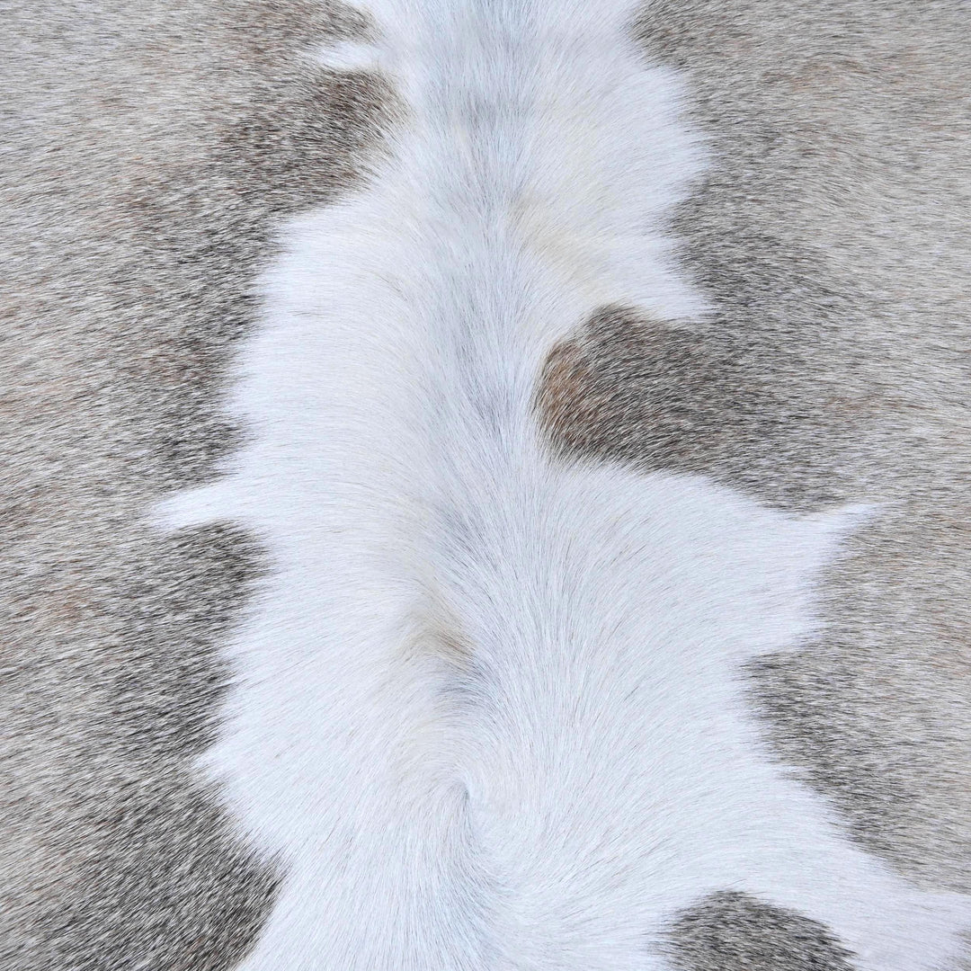 Grey & White Cowhide Rug 4x4 FT