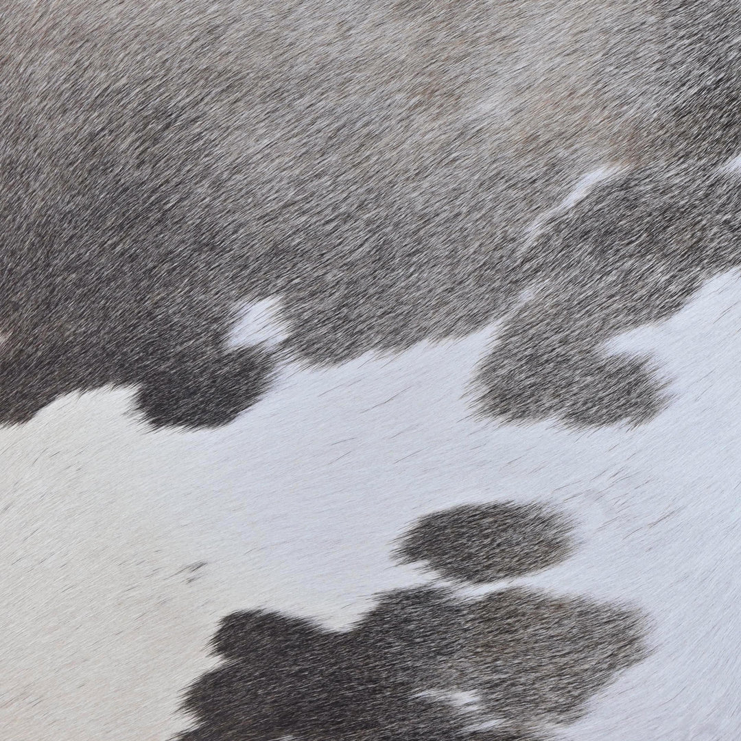 Grey & White Cowhide Rug 4x4 FT