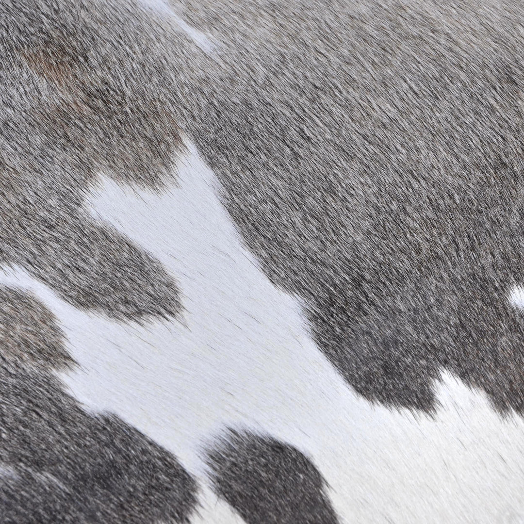 Grey & White Cowhide Rug 4x4 FT