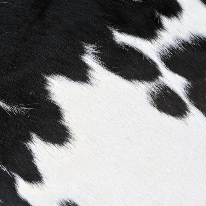 Black & White Spotted Cowhide Rug 4X4.5 FT