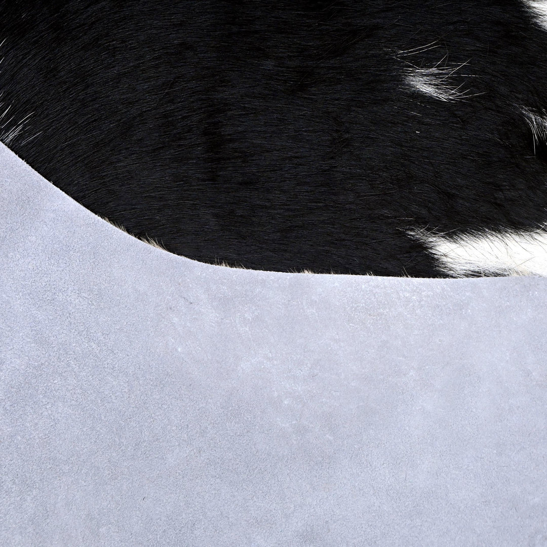 Black & White Spotted Cowhide Rug 4X4.5 FT