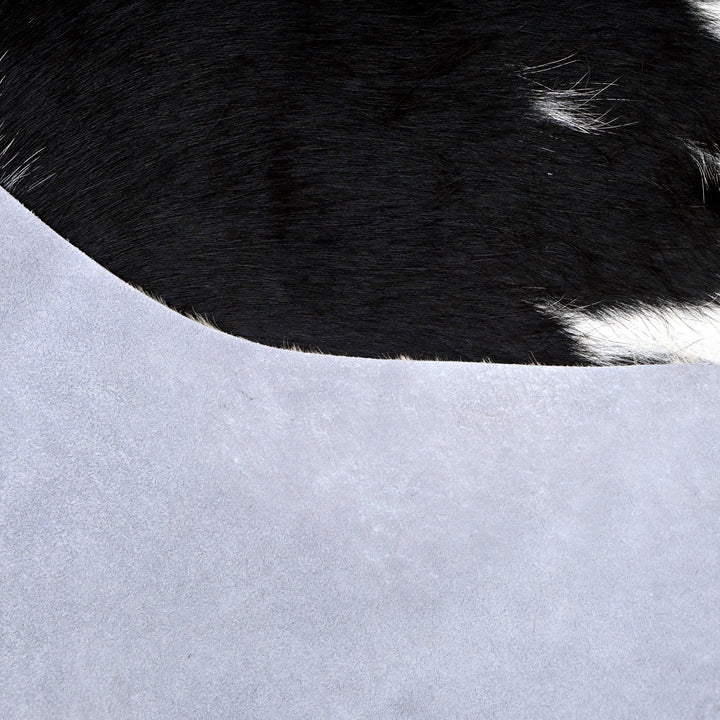 Black & White Spotted Cowhide Rug 4X4.5 FT