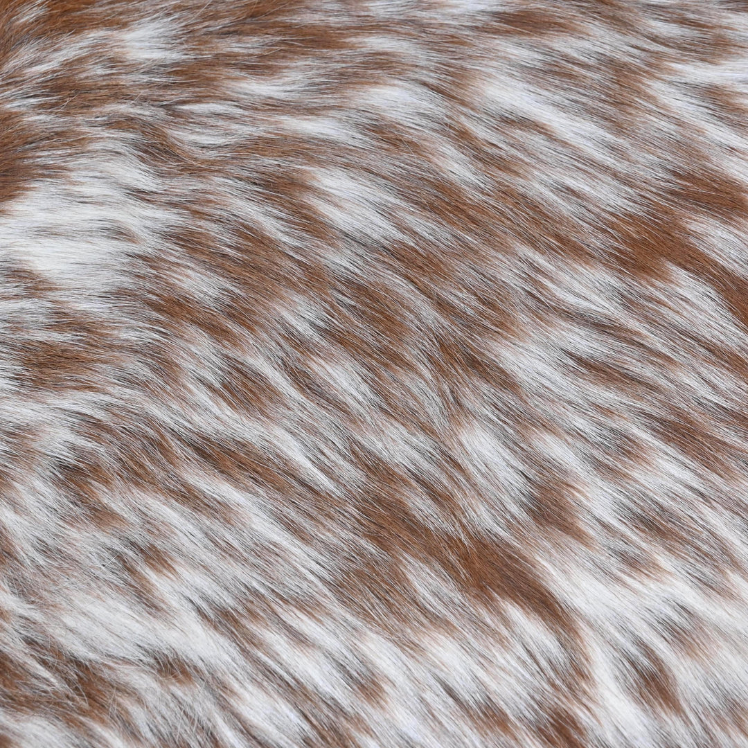 Brown & White Spotted Cowhide Rug 4X4.5 FT