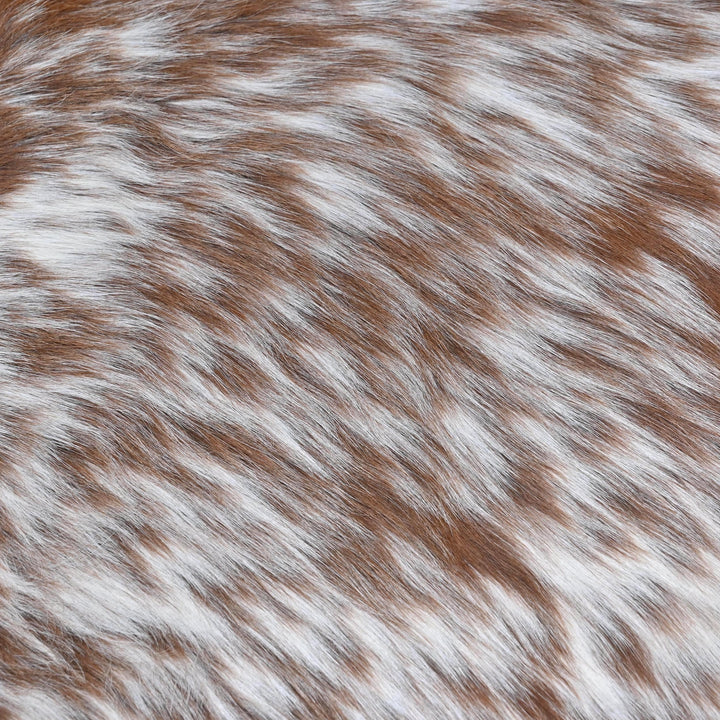 Brown & White Spotted Cowhide Rug 4X4.5 FT