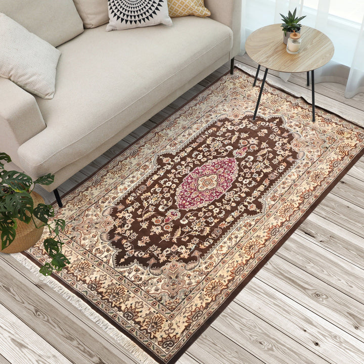 Hand Made Silk Rug 5X8 Ft