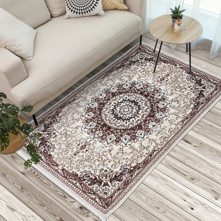 Brown Traditional Turkish Rug 4x6 ft