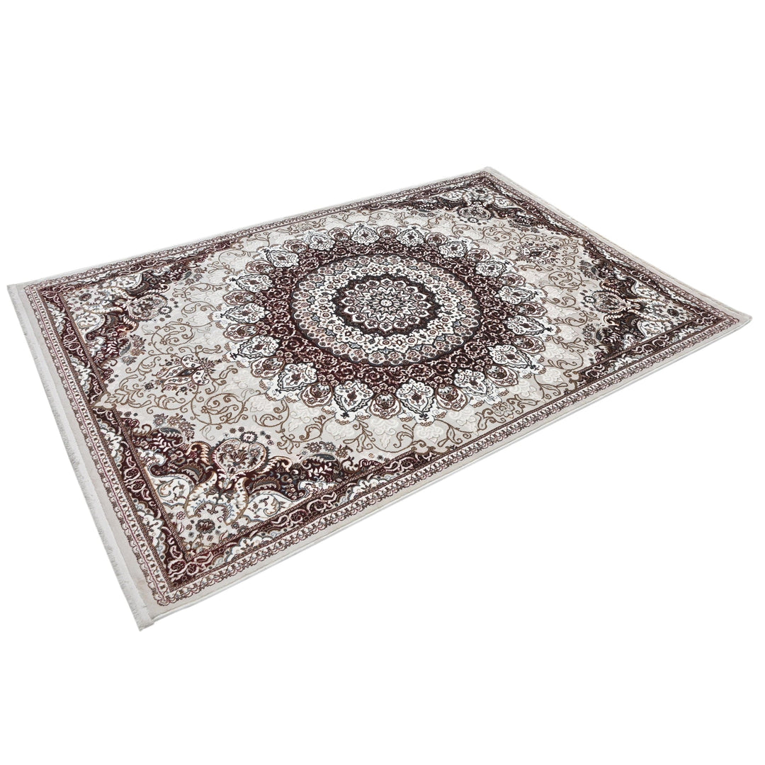 Brown Floral Turkish Rug 4x6 Ft