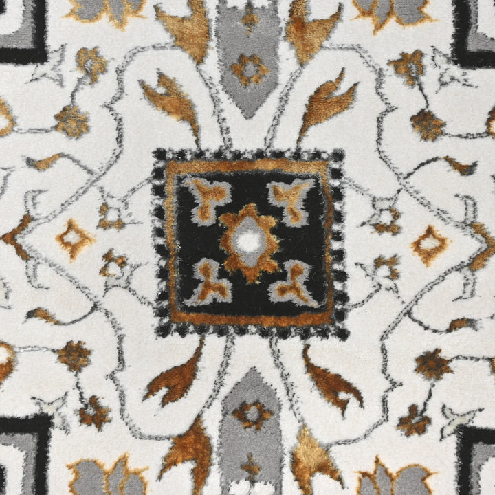 Grey Floral Turkish Rug 5X8 Ft