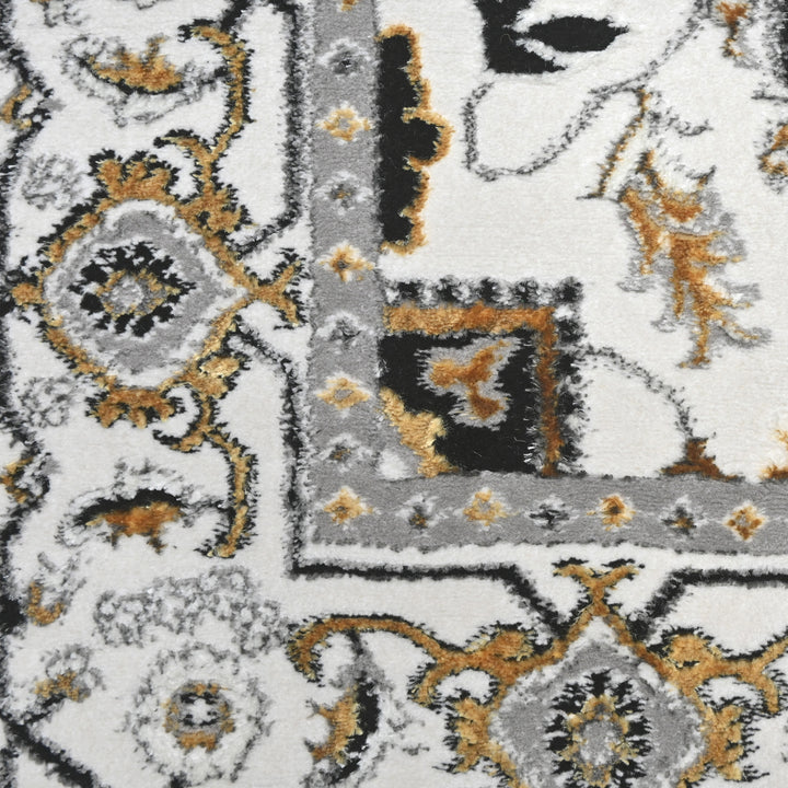 Grey Floral Turkish Rug 5X8 Ft