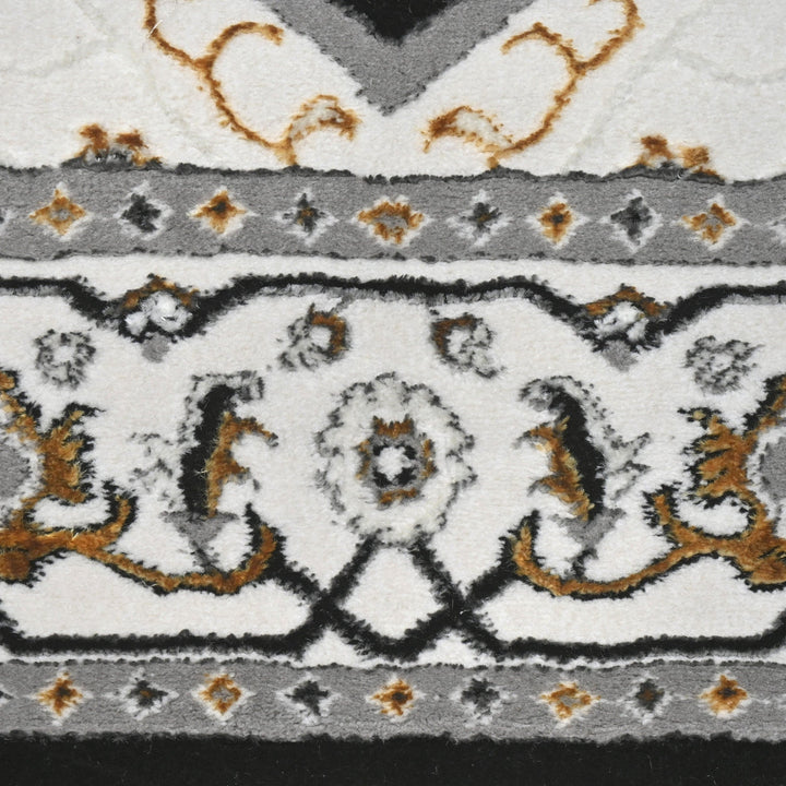 Grey Floral Turkish Rug 5X8 Ft