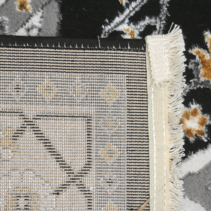 Grey Floral Turkish Rug 5X8 Ft