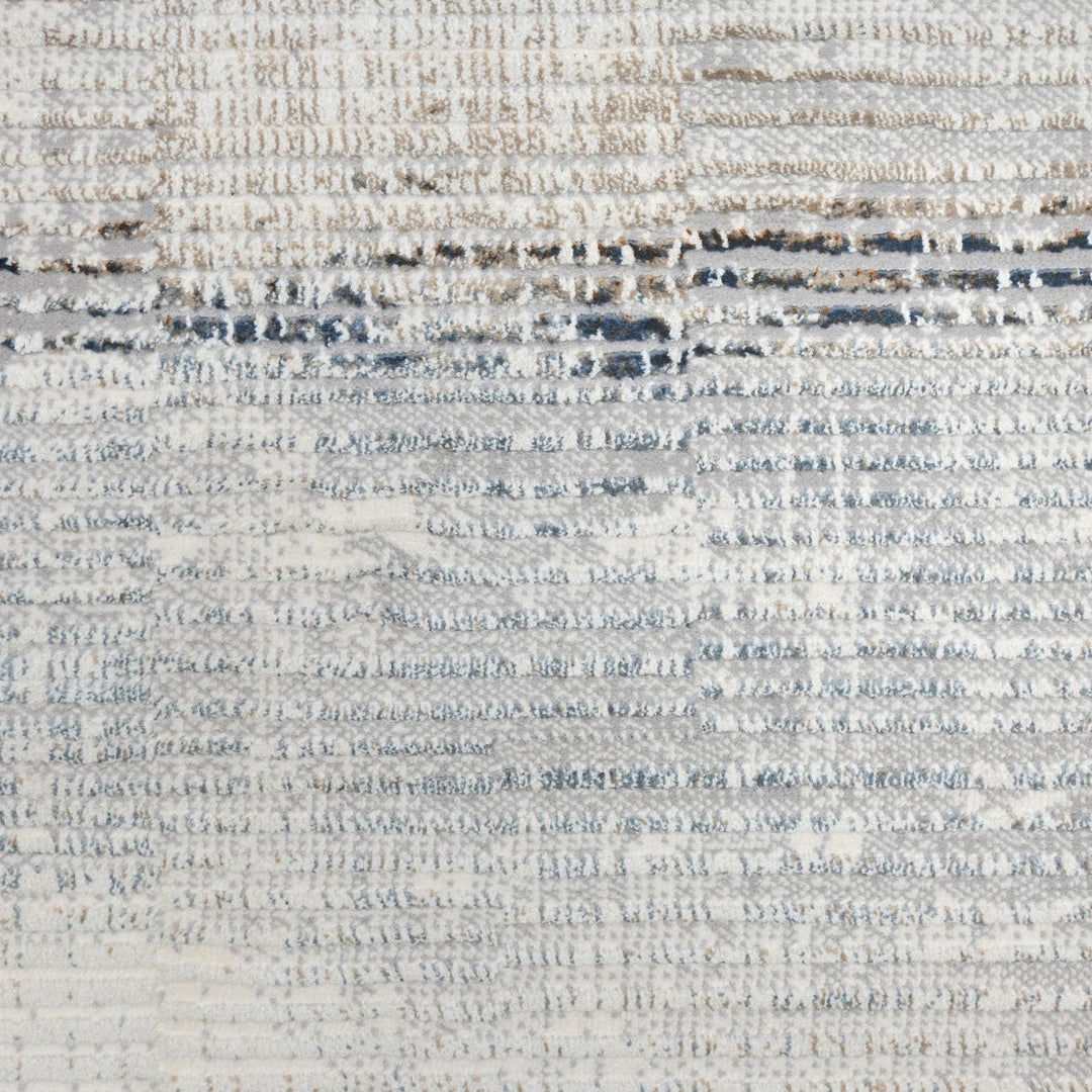 Grey Strips Turkish Rug 4x6 Ft