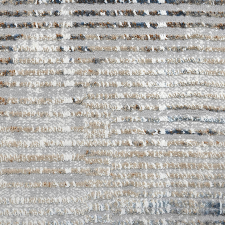 Grey Strips Turkish Rug 4x6 Ft