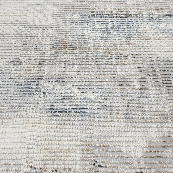 Grey Strips Turkish Rug 4x6 Ft