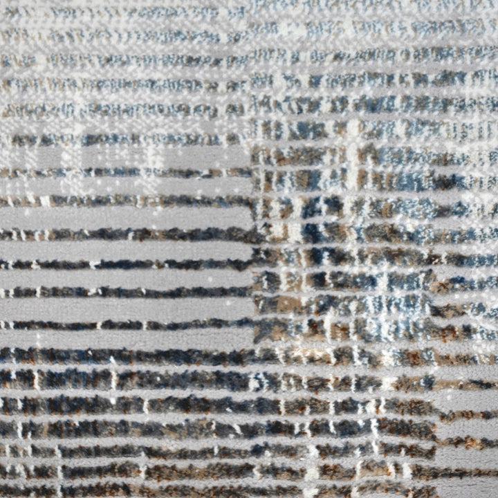 Grey Strips Turkish Rug 4x6 Ft