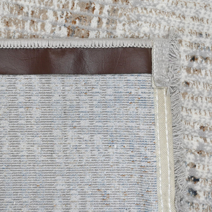 Grey Strips Turkish Rug 4x6 Ft