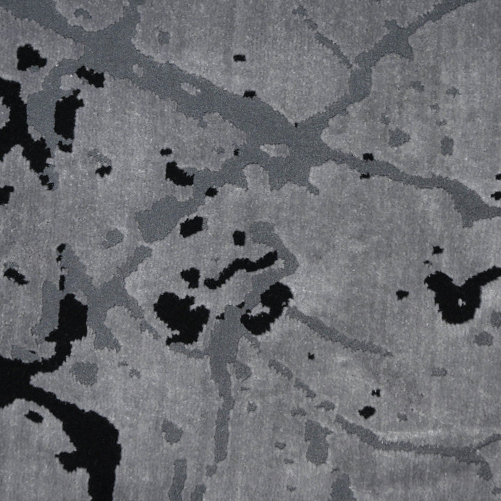 Dark Grey Abstract Turkish Rug 4x6 ft