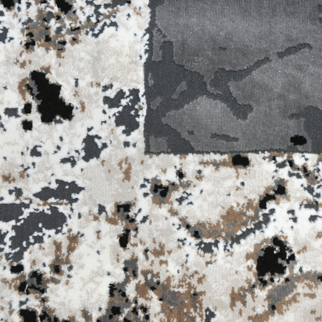 Dark Grey Abstract Turkish Rug 4x6 ft