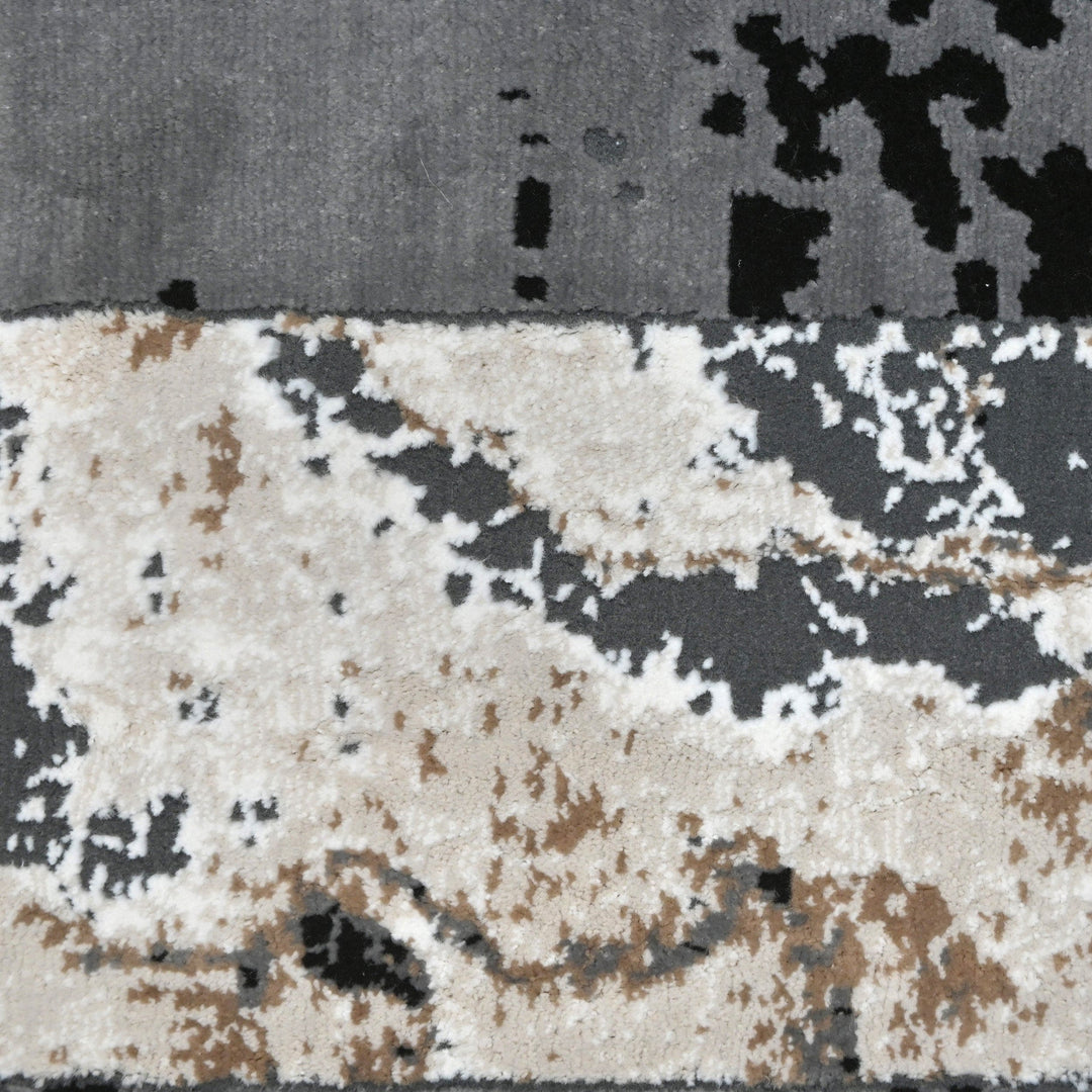 Dark Grey Abstract Turkish Rug 4x6 ft