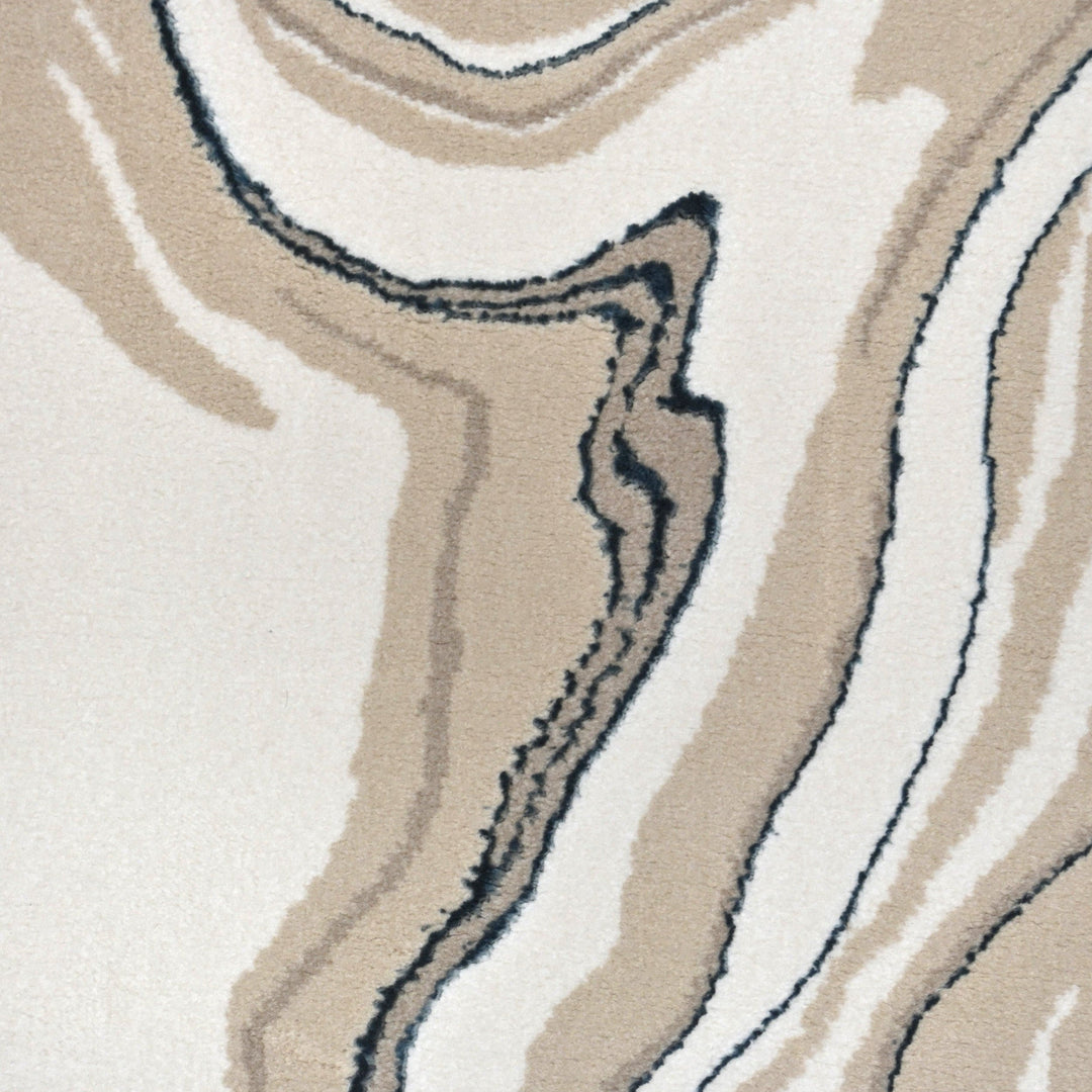 Off White Waves Turkish Rug 7X10 FT