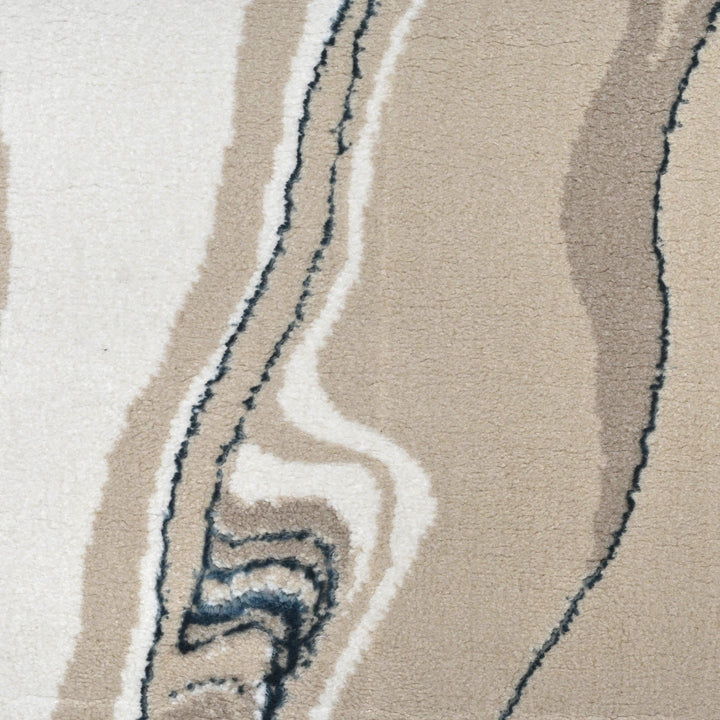 Off White Waves Turkish Rug 7X10 FT