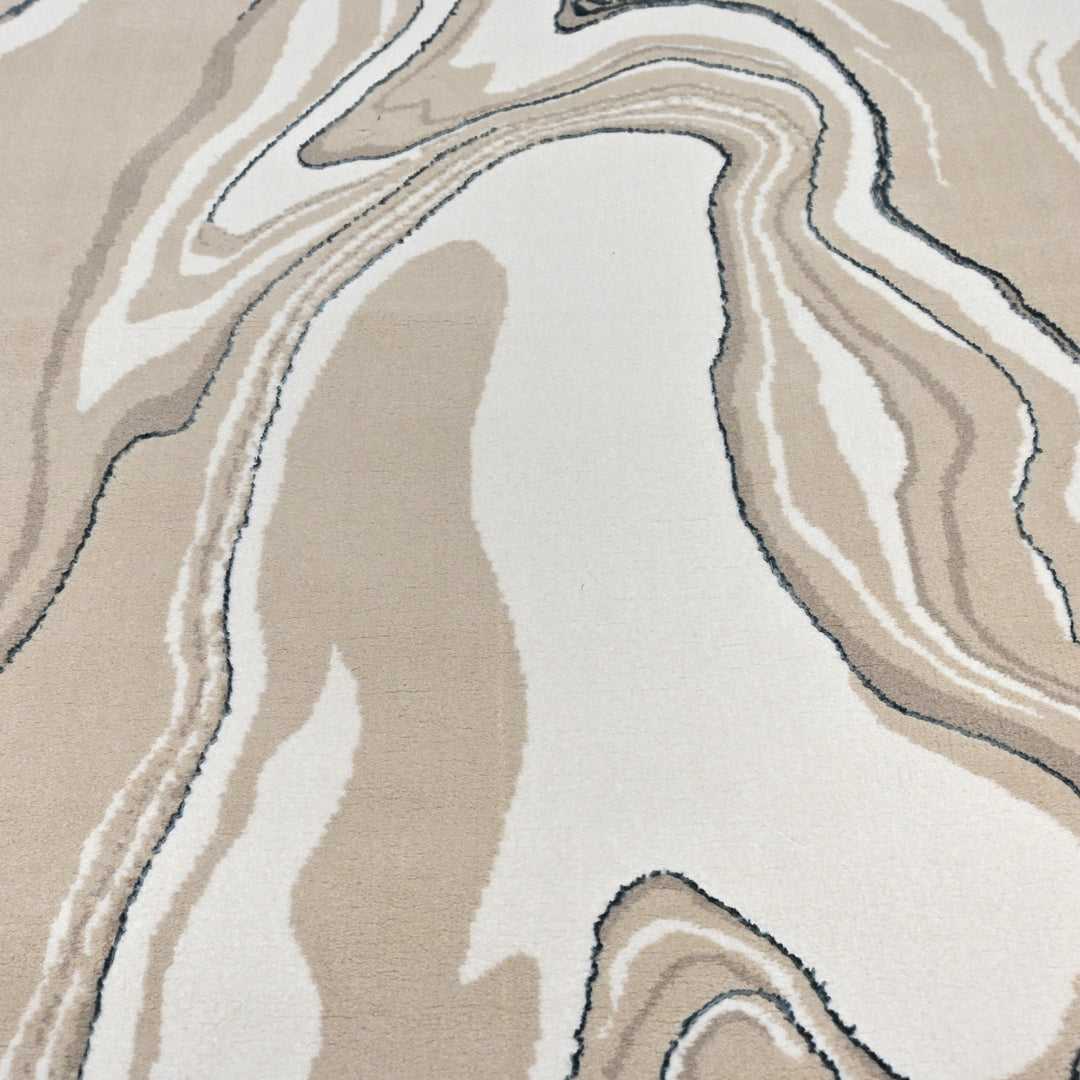 Off White Waves Turkish Rug 7X10 FT