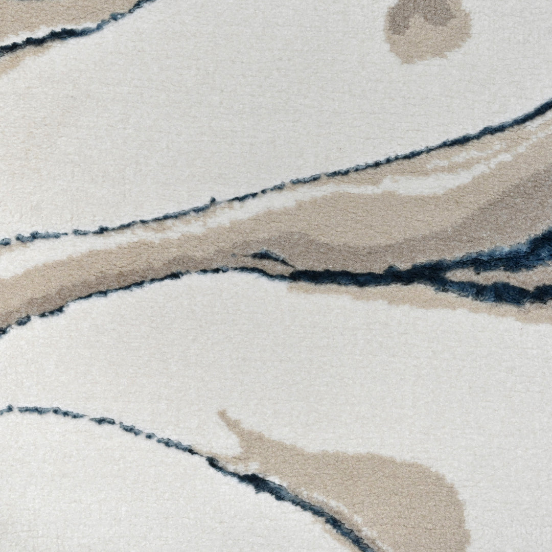 Off White Waves Turkish Rug 7X10 FT