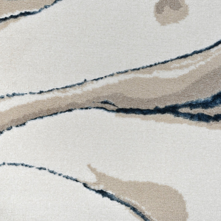 Off White Waves Turkish Rug 7X10 FT