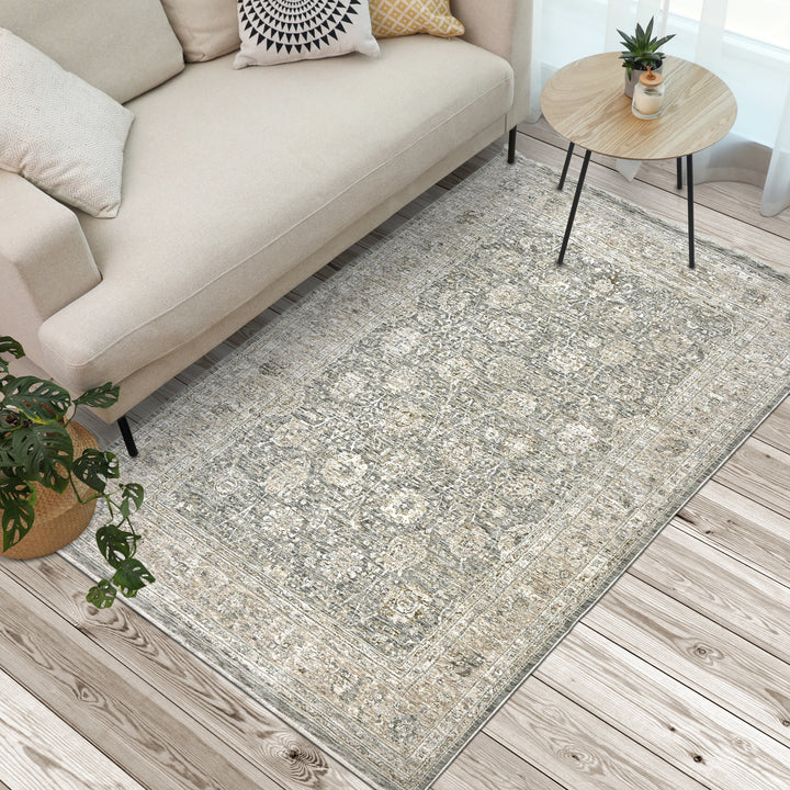 Grey Plain Turkish Rug 5x8 Ft