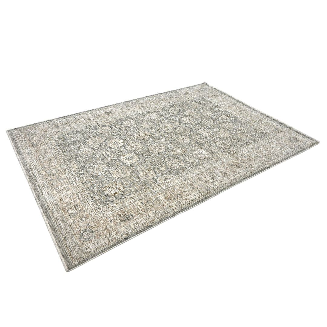 Grey Plain Turkish Rug 5x8 Ft