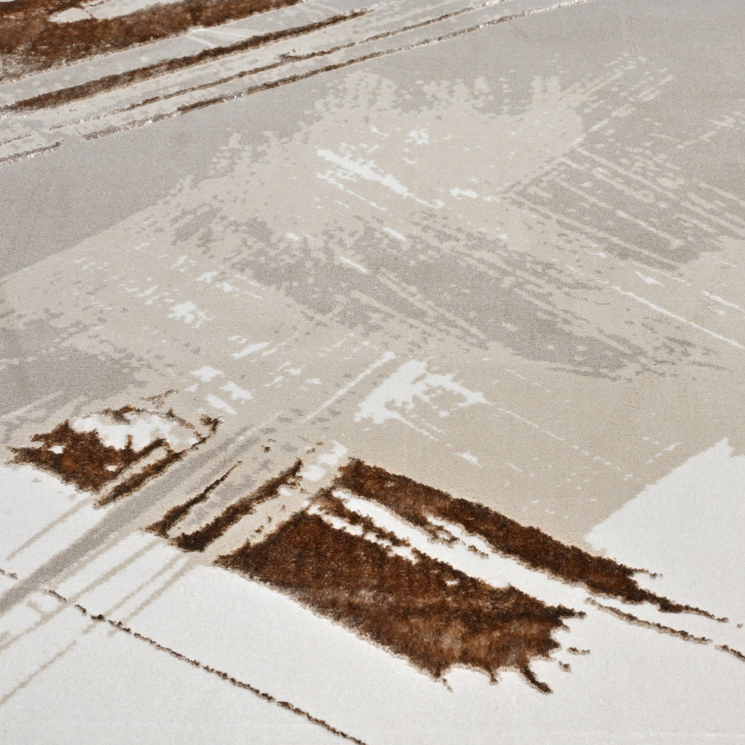 Beige Waves Turkish Rug 4x6 ft