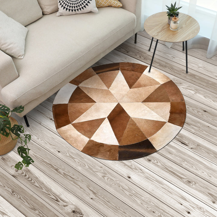 Patchwork Round Rug 4x4 FT