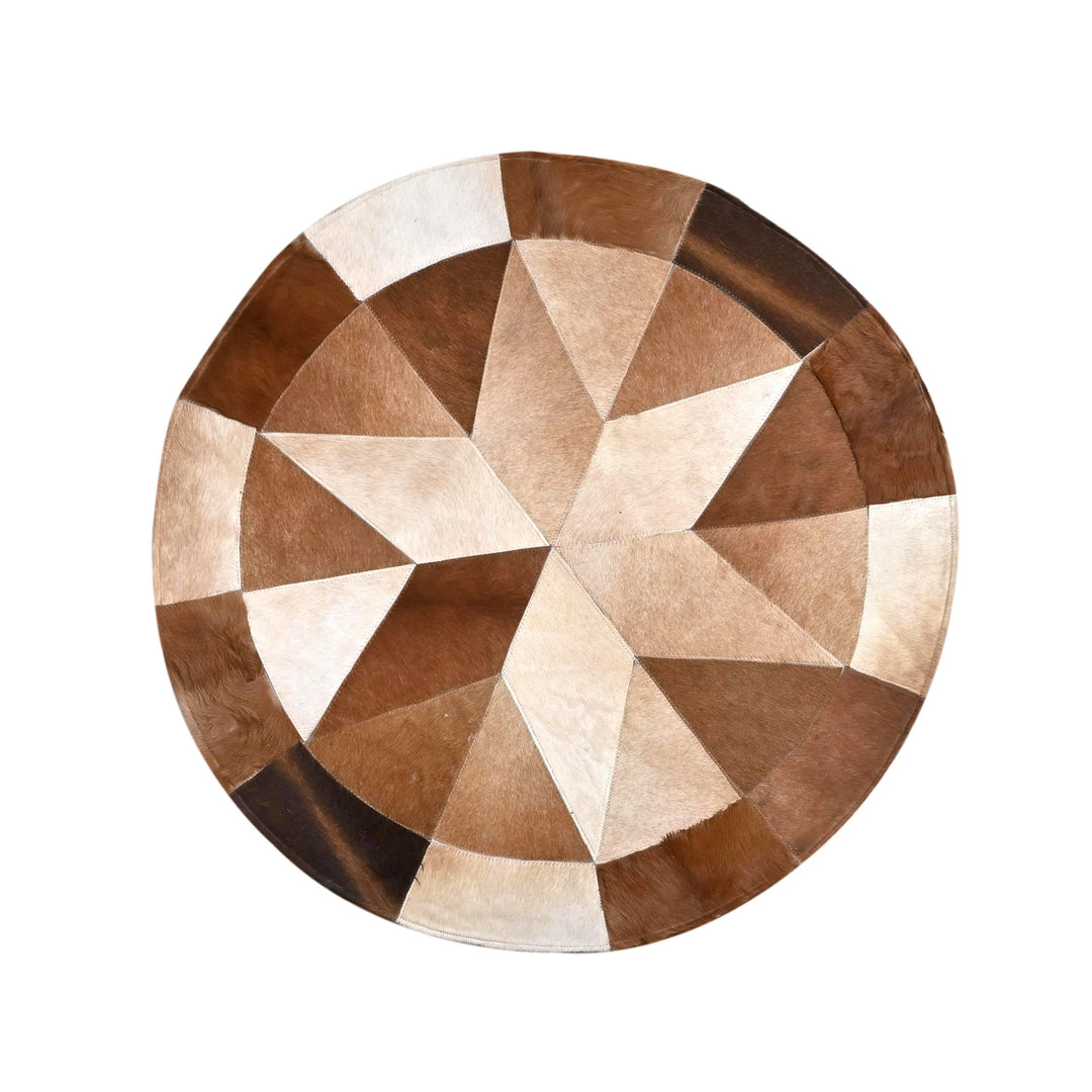 Patchwork Round Rug 3x3 ft