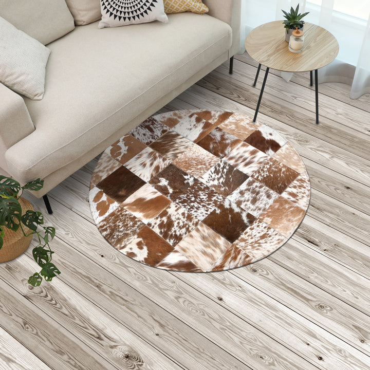 Patchwork Round Rug 3x3 ft