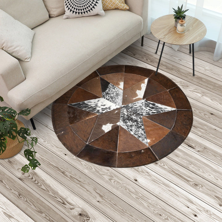 Patchwork Round Rug 4x4 FT