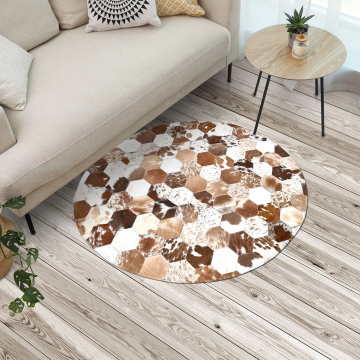 Patchwork Round Rug 4x4 FT