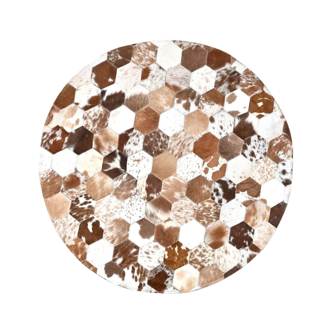 Patchwork Round Rug 4x4 FT