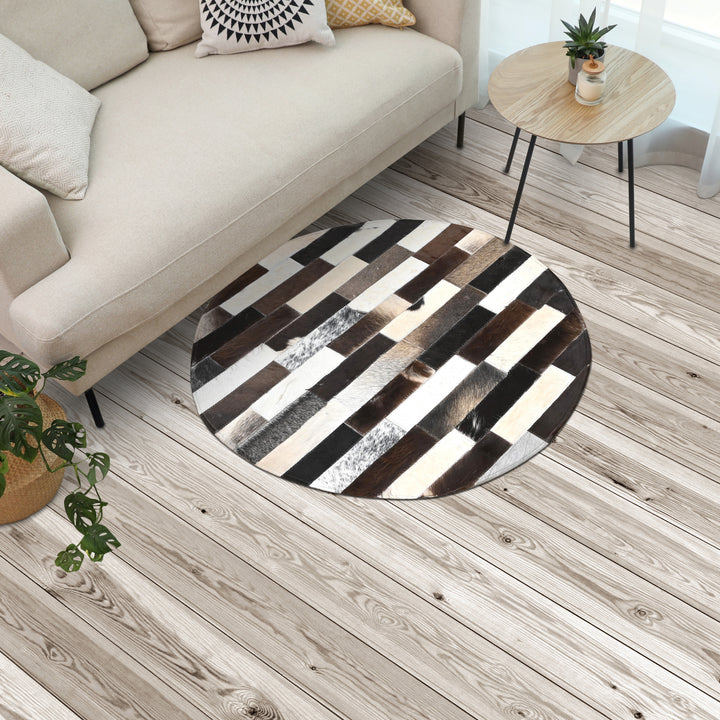 Patchwork Round Rug 4x4 FT