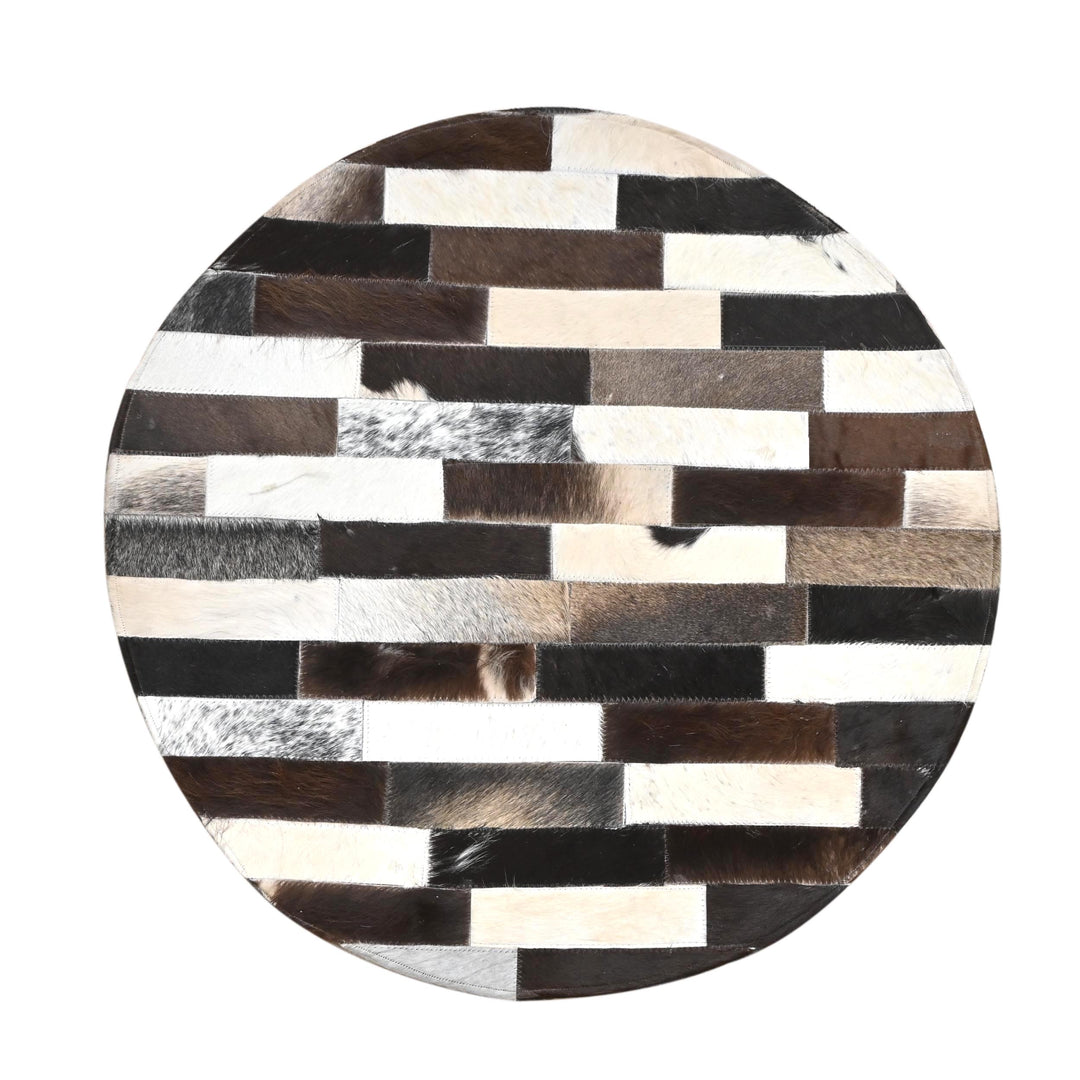 Patchwork Round Rug 4x4 FT