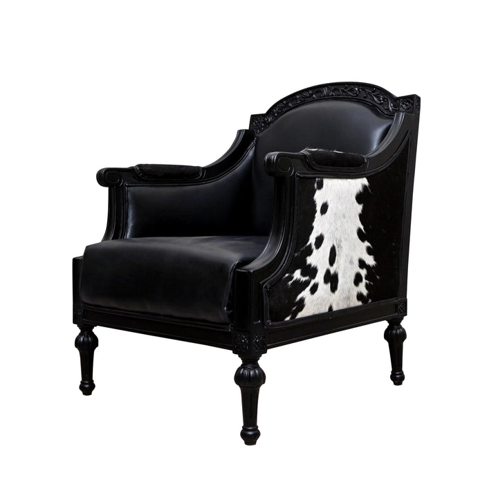Black Cow Hide Vintage Chair