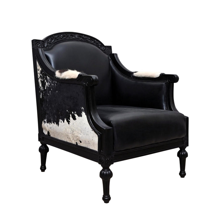 Black Cow Hide Vintage Chair