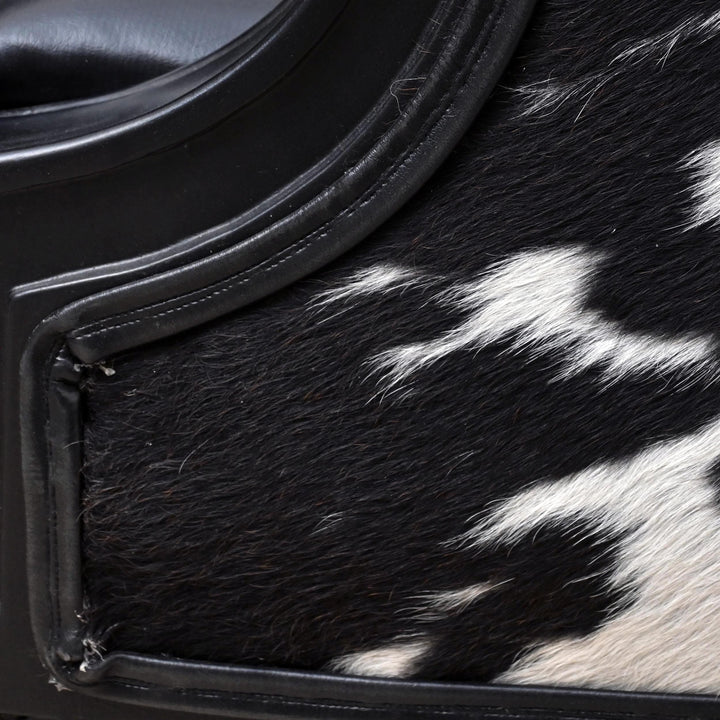 Black Cow Hide Vintage Chair