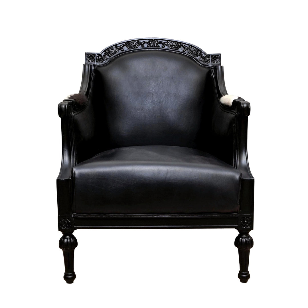 Black Cow Hide Vintage Chair