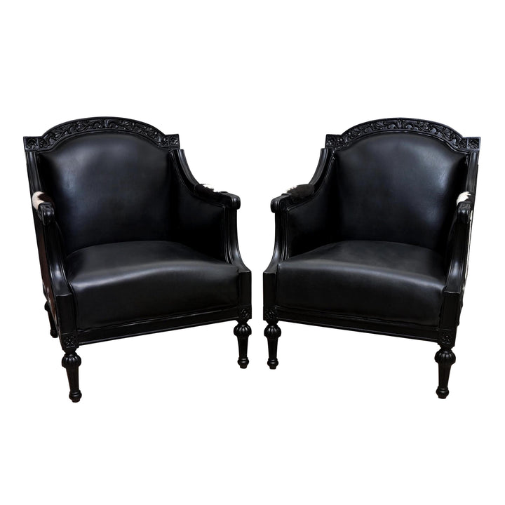 Black Cow Hide Vintage Chair
