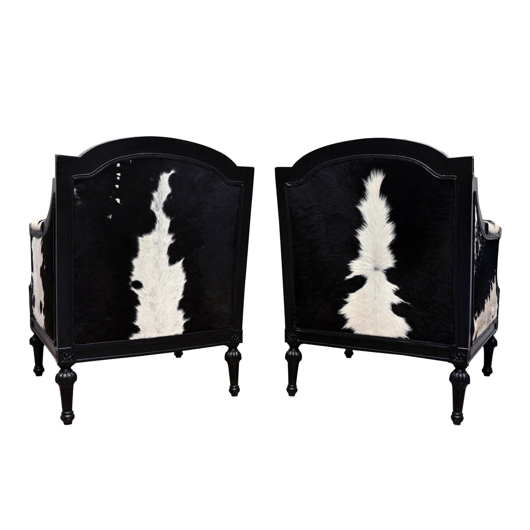 Black Cow Hide Vintage Chair