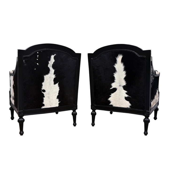 Black Cow Hide Vintage Chair