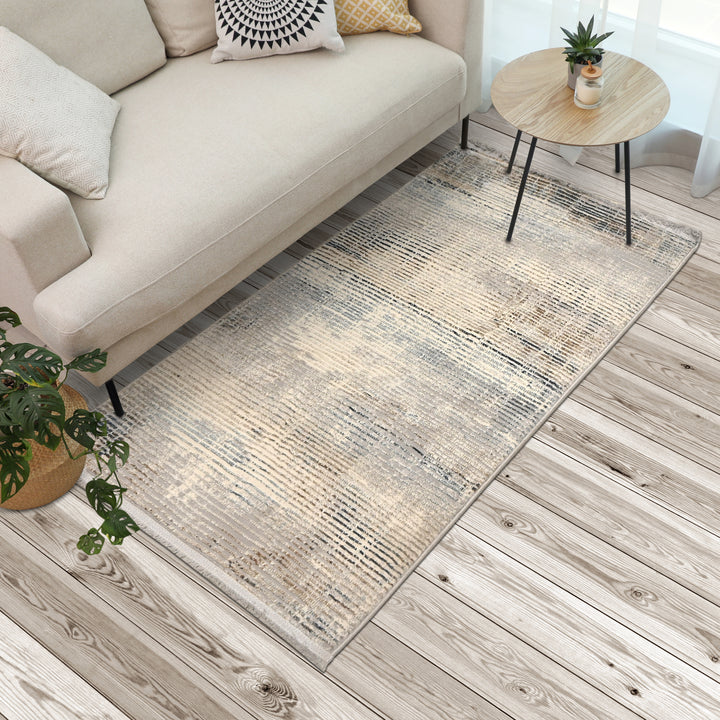 Beige Stripe Turkish Rug 2.5x5 Ft