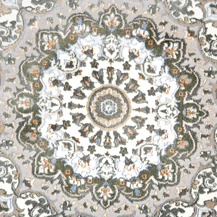 Off White Floral Turkish Rug 5X8 ft